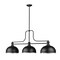 Z-Lite Melange Billiard, 3-Light, 13.25in W x 52in L x 21in H, Matte Black/Matte Black + Brushed Nickel 725-3MB-D12MB+BN - alternate 2